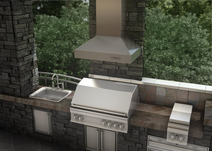 ZLINE KITCHEN AND BATH 69730430 ZLINE Ducted Wall Mount Range Hood in Outdoor Approved Stainless Steel Size: 30 Inch