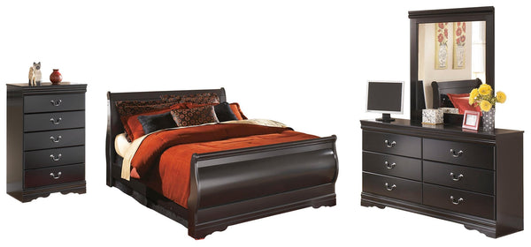 ASHLEY FURNITURE PKG002538 Queen Sleigh Bed With Mirrored Dresser and Chest