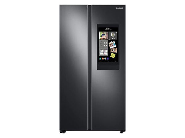 SAMSUNG RS28A5F61SG 27.3 cu. ft. Smart Side-by-Side Refrigerator with Family Hub TM in Black Stainless Steel