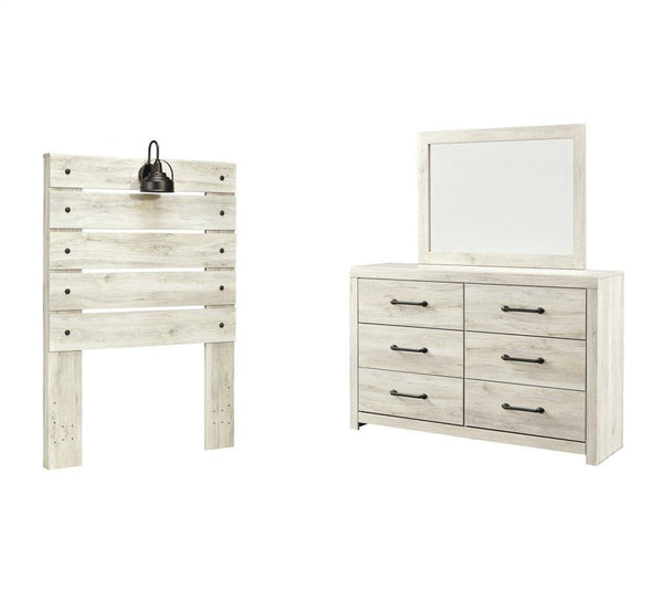 ASHLEY FURNITURE PKG002951 Twin Panel Headboard With Mirrored Dresser