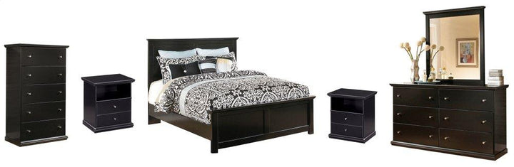 ASHLEY FURNITURE PKG002708 Queen Panel Bed With Mirrored Dresser, Chest and 2 Nightstands