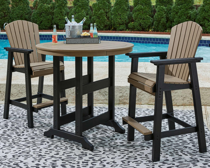 ASHLEY FURNITURE PKG009512 Outdoor Bar Table and 2 Barstools