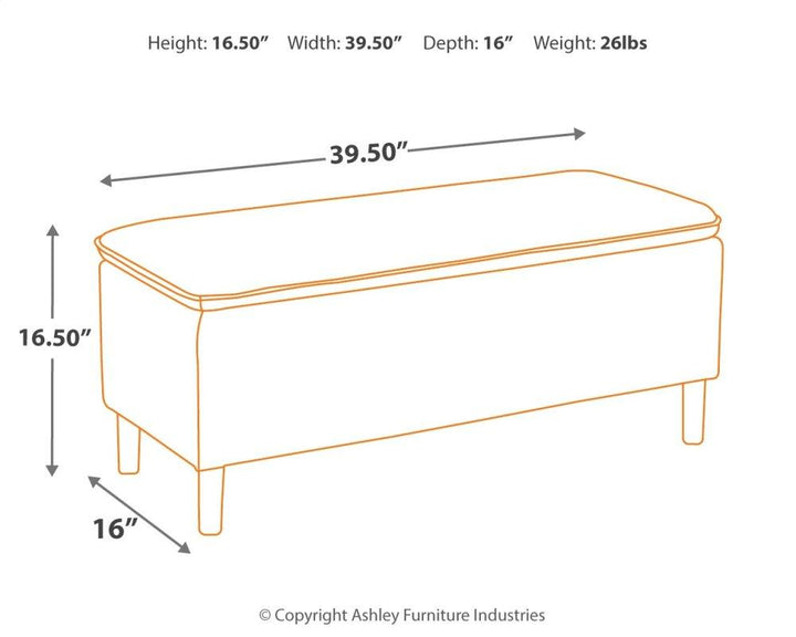 ASHLEY FURNITURE A3000124 Kaviton Accent Storage Bench