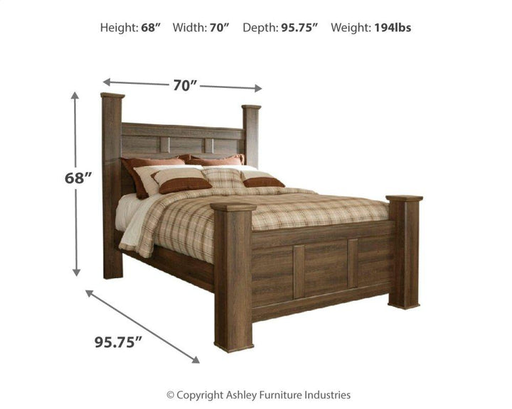 ASHLEY FURNITURE PKG000026 Queen Poster Bed With Mirrored Dresser and 2 Nightstands