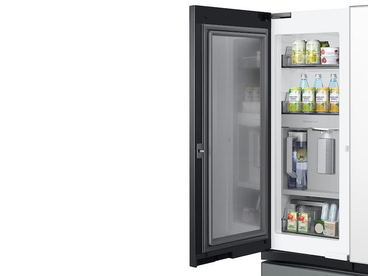 SAMSUNG RF30BB69006MAA Bespoke 3-Door French Door Refrigerator 30 cu. ft. - with Top Left and Family Hub TM Panel in White Glass - and Matte Grey Glass Bottom Door Panel