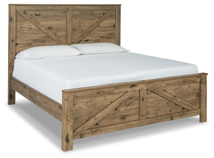 ASHLEY FURNITURE B2119B7 Shurlee King Crossbuck Panel Bed