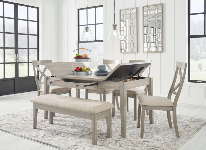 ASHLEY FURNITURE PKG013256 Dining Table and 4 Chairs and Bench