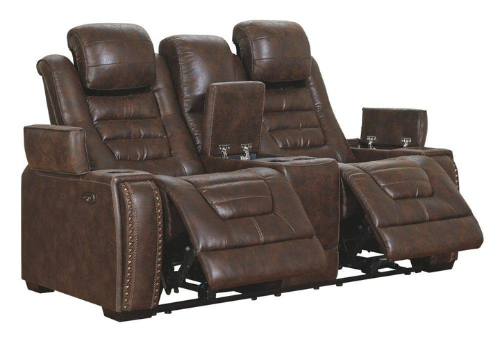 ASHLEY FURNITURE 3850118 Game Zone Power Reclining Loveseat With Console