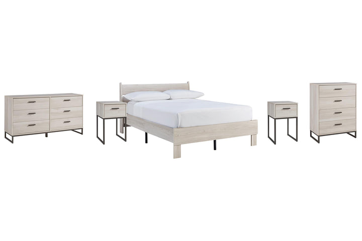 ASHLEY FURNITURE PKG009044 Full Platform Bed With Dresser, Chest and 2 Nightstands