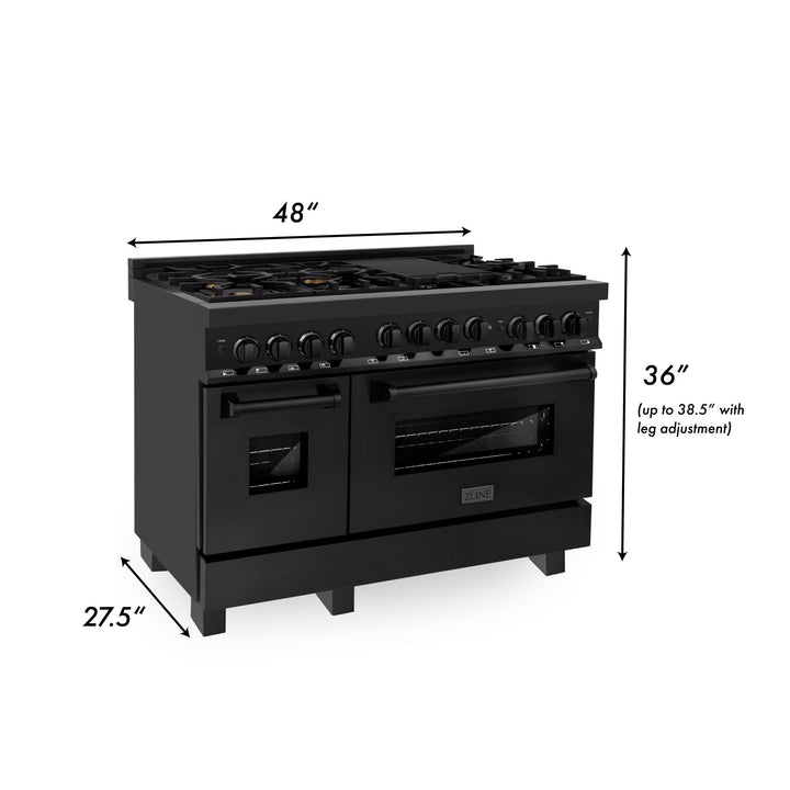 ZLINE KITCHEN AND BATH RGB36 ZLINE 36" Professional 4.6 cu. ft. Gas on Gas Range in Black Stainless Steel Color: Black Stainless Steel