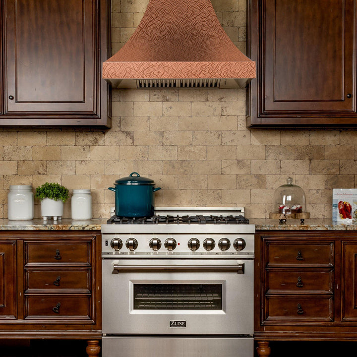 ZLINE KITCHEN AND BATH 8632H30 ZLINE Designer Series Hand-Hammered Copper Finish Wall Range Hood Size: 30 Inch