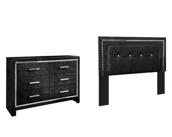 ASHLEY FURNITURE PKG002801 Queen/full Upholstered Panel Headboard With Dresser