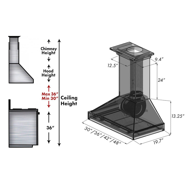 ZLINE KITCHEN AND BATH KBRR30 ZLINE Convertible Vent Wooden Wall Mount Range Hood in Walnut Size: 30 inch