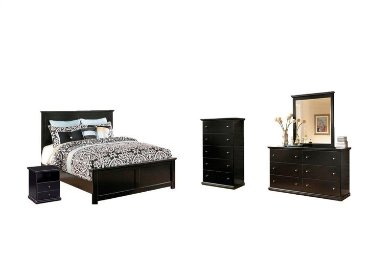 ASHLEY FURNITURE PKG002707 Queen Panel Bed With Mirrored Dresser, Chest and Nightstand