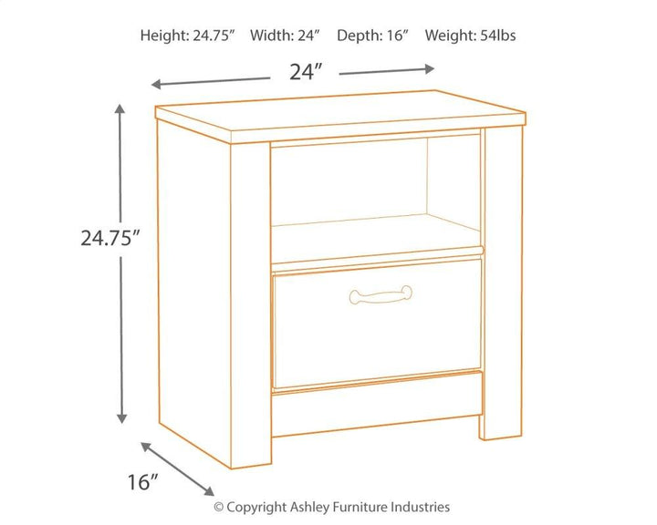 ASHLEY FURNITURE PKG014075 Queen Platform Bed With 2 Storage Drawers With Mirrored Dresser and Nightstand