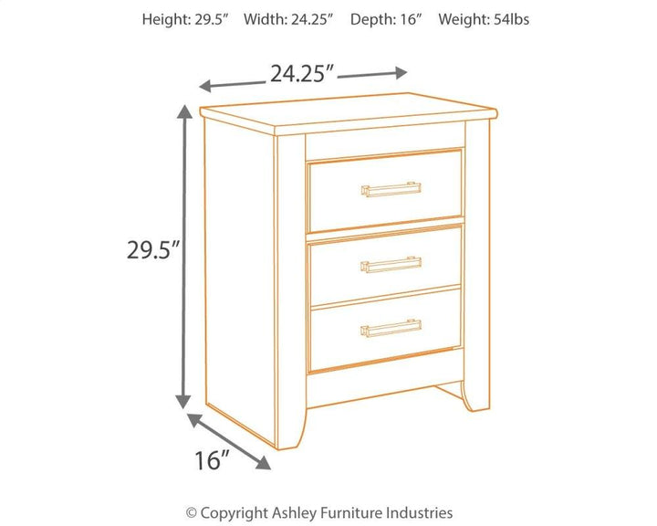 ASHLEY FURNITURE PKG004003 Full Panel Headboard With Mirrored Dresser, Chest and Nightstand