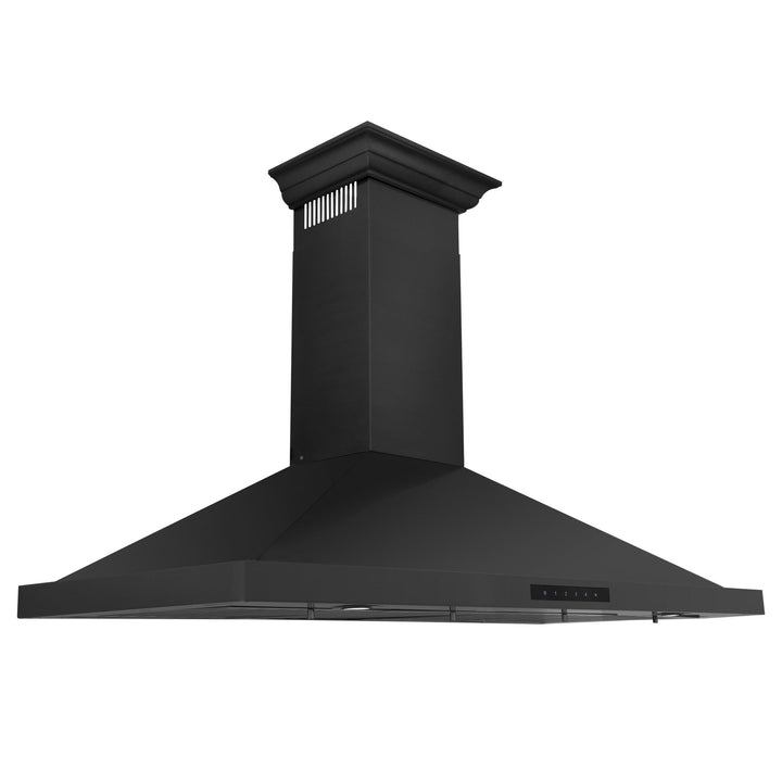 ZLINE KITCHEN AND BATH BSKBNCRN24 ZLINE Convertible Vent Wall Mount Range Hood in Black Stainless Steel with Crown Molding Size: 24 Inch