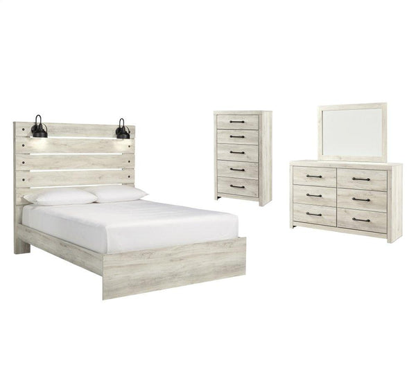ASHLEY FURNITURE PKG003083 Queen Panel Bed With Mirrored Dresser and Chest