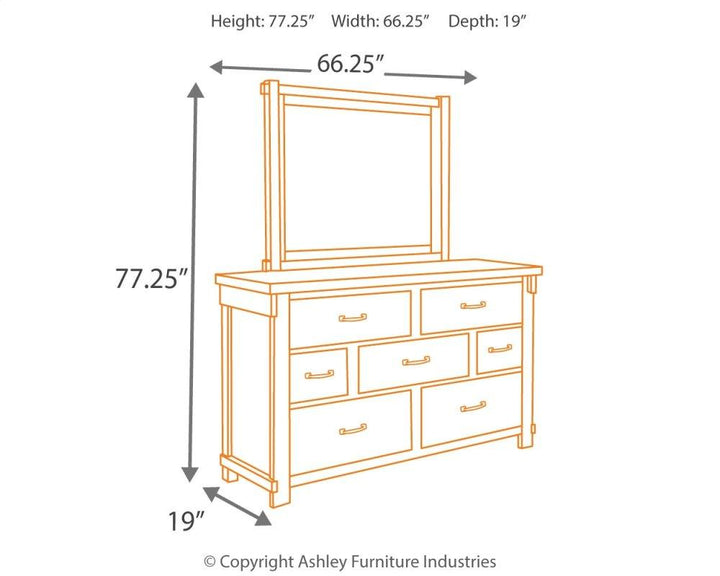 ASHLEY FURNITURE PKG000052 Queen Panel Bed With Mirrored Dresser