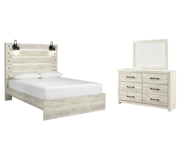 ASHLEY FURNITURE PKG003081 Queen Panel Bed With Mirrored Dresser