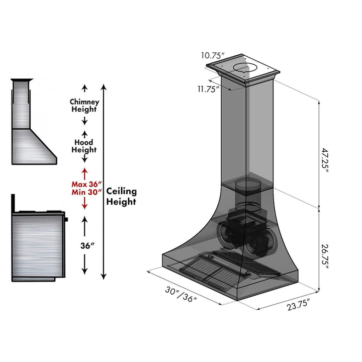 ZLINE KITCHEN AND BATH 8632S30 ZLINE Designer Series ZLINE DuraSnow Stainless Steel R Wall Range Hood Size: 30 Inch