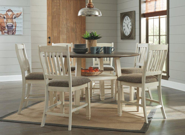 ASHLEY FURNITURE D647D5 Bolanburg Counter Height Dining Table With 6 Barstools