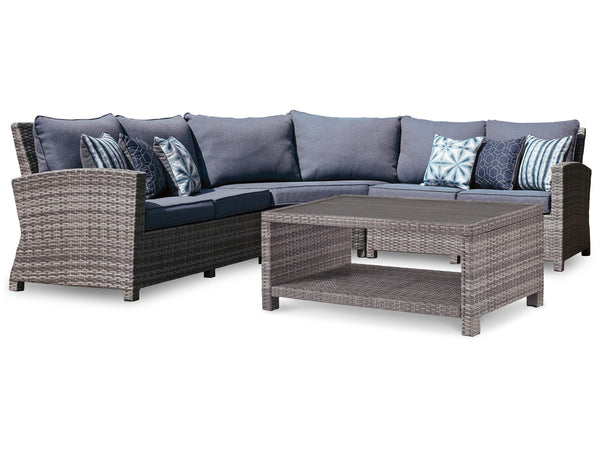 ASHLEY FURNITURE PKG014546 3-piece Outdoor Sectional With Coffee Table