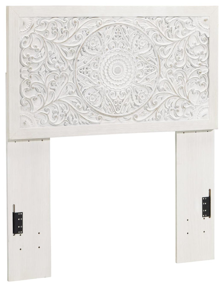 ASHLEY FURNITURE PKG002885 Twin Panel Headboard With Mirrored Dresser and Chest