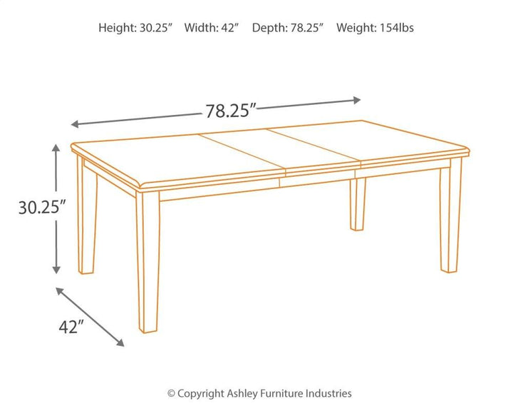 ASHLEY FURNITURE D596D2 Haddigan Dining Table With 4 Chairs and Bench