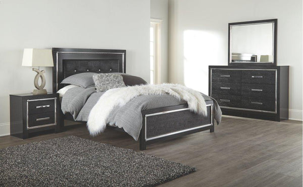 ASHLEY FURNITURE PKG002808 Queen Upholstered Panel Bed With Mirrored Dresser
