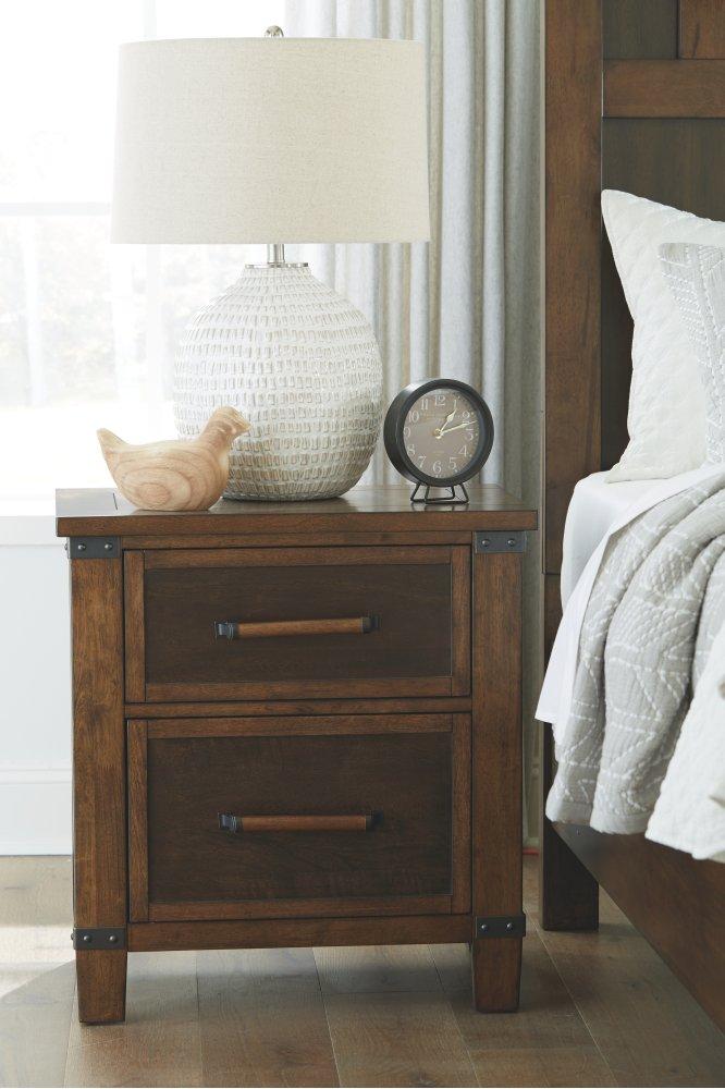 ASHLEY FURNITURE PKG008377 King Panel Bed With Mirrored Dresser, Chest and Nightstand