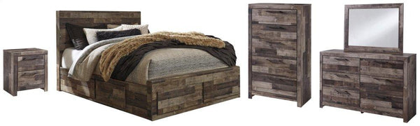 ASHLEY FURNITURE PKG003512 Queen Panel Bed With 6 Storage Drawers With Mirrored Dresser, Chest and Nightstand