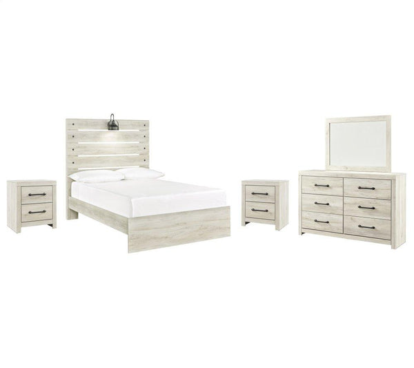 ASHLEY FURNITURE PKG003039 Full Panel Bed With Mirrored Dresser and 2 Nightstands