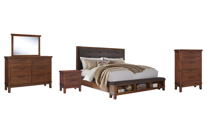 ASHLEY FURNITURE PKG005926 Queen Upholstered Panel Bed With Dresser, Chest and Nightstand