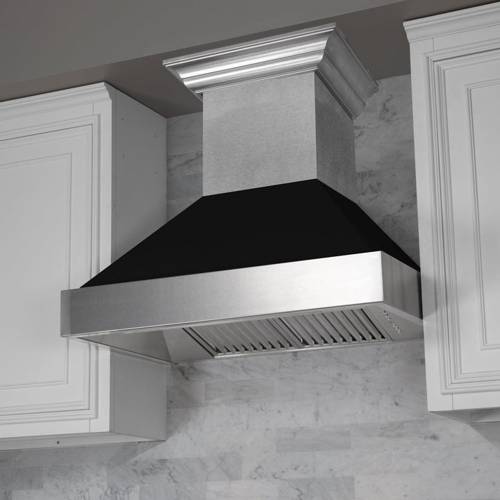 ZLINE KITCHEN AND BATH 8654BLM30 ZLINE Ducted ZLINE DuraSnow Stainless Steel R Range Hood with Black Matte Shell Size: 30 Inch