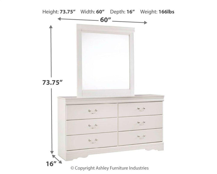 ASHLEY FURNITURE PKG002562 Queen Sleigh Headboard With Mirrored Dresser and Chest