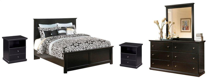 ASHLEY FURNITURE PKG002705 Queen Panel Bed With Mirrored Dresser and 2 Nightstands