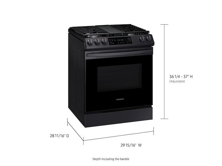 SAMSUNG NX60T8311SG 6.0 cu. ft. Smart Slide-in Gas Range with Convection in Black Stainless Steel