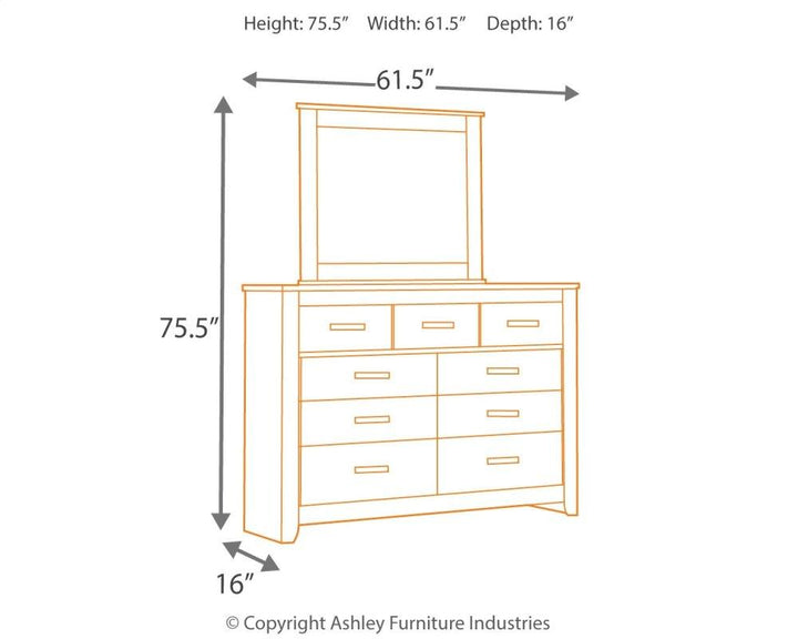 ASHLEY FURNITURE PKG003995 King/california King Panel Headboard With Mirrored Dresser and 2 Nightstands