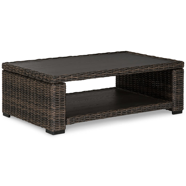 ASHLEY FURNITURE PKG014576 Outdoor Sofa and 2 Lounge Chairs With Coffee Table and 2 End Tables