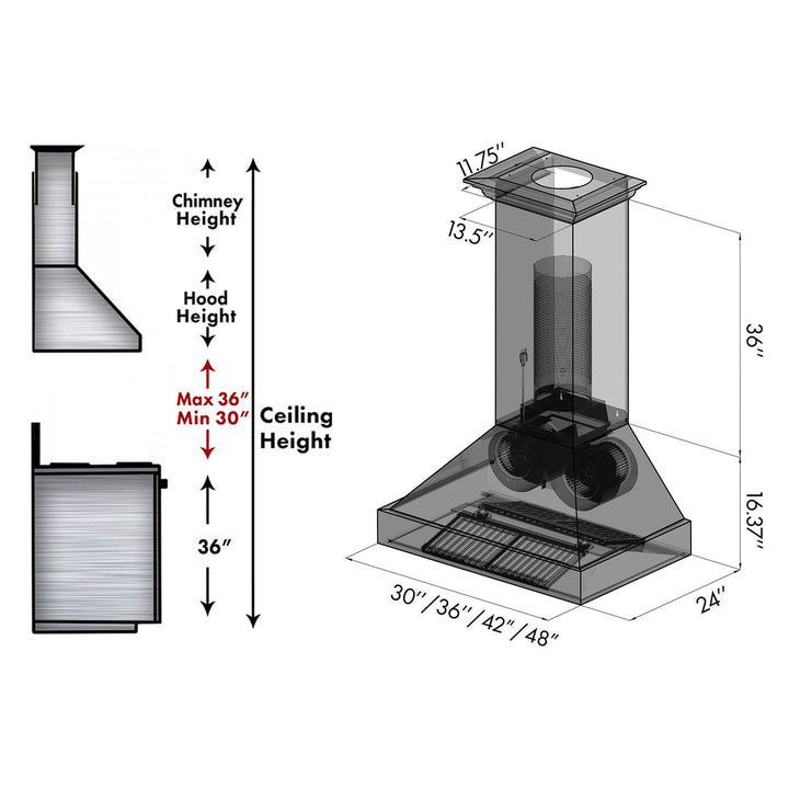 ZLINE KITCHEN AND BATH 8667C30 ZLINE Designer Series Wall Mount Range Hood Size: 30 Inch