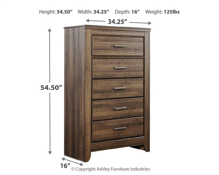 ASHLEY FURNITURE PKG004051 California King Poster Bed With Mirrored Dresser, Chest and Nightstand