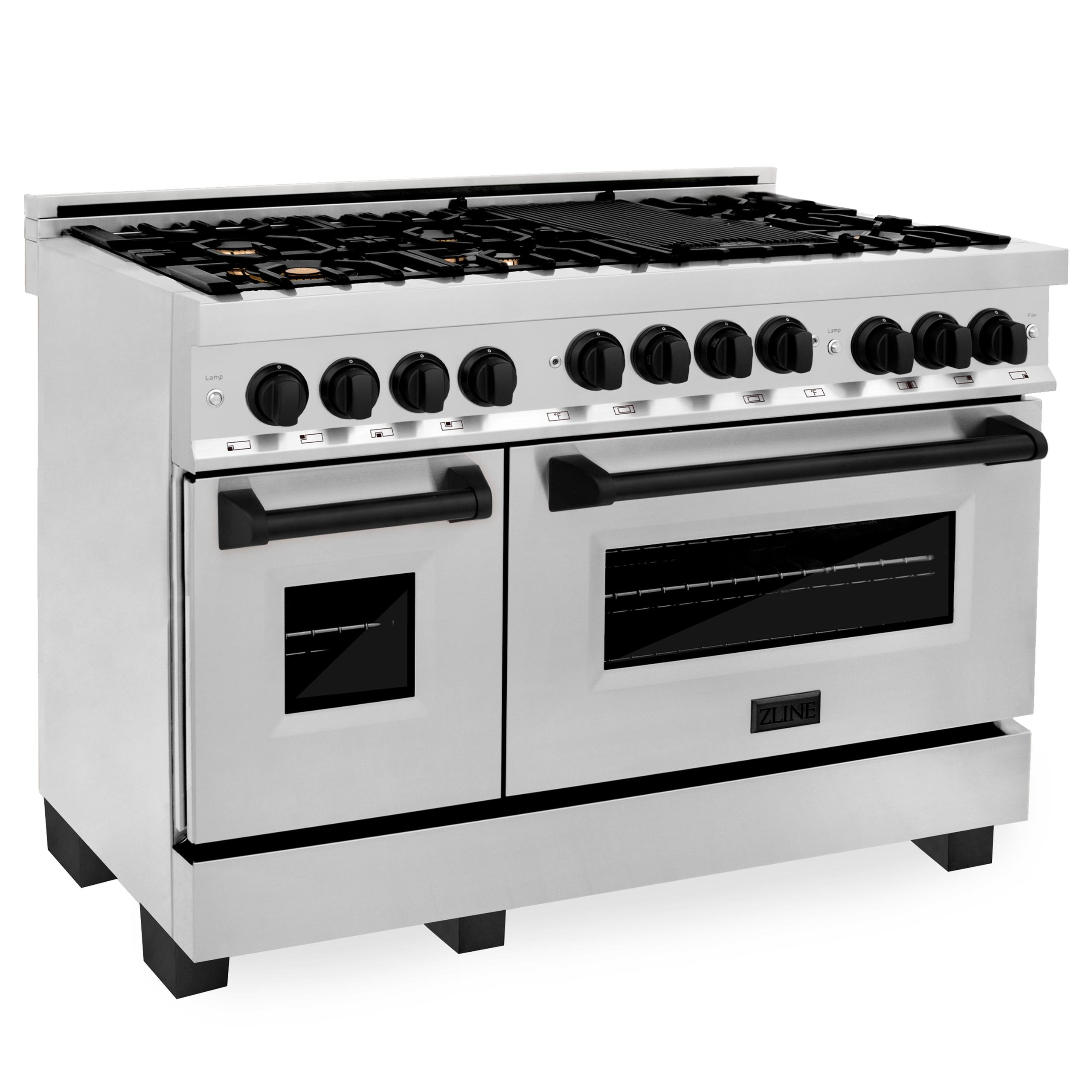 ZLINE KITCHEN AND BATH RGSZSN48CB ZLINE Autograph Edition 48" 6.0 cu. ft. Range with Gas Stove and Gas Oven in DuraSnow R Stainless Steel with Accents Color: Champagne Bronze