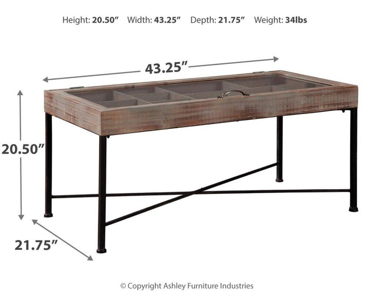 ASHLEY FURNITURE A4000208 Shellmond Coffee Table With Display Case