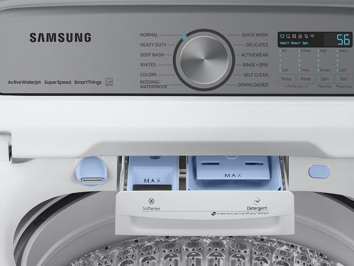SAMSUNG WA52A5500AW 5.2 cu. ft. Large Capacity Smart Top Load Washer with Super Speed Wash in White