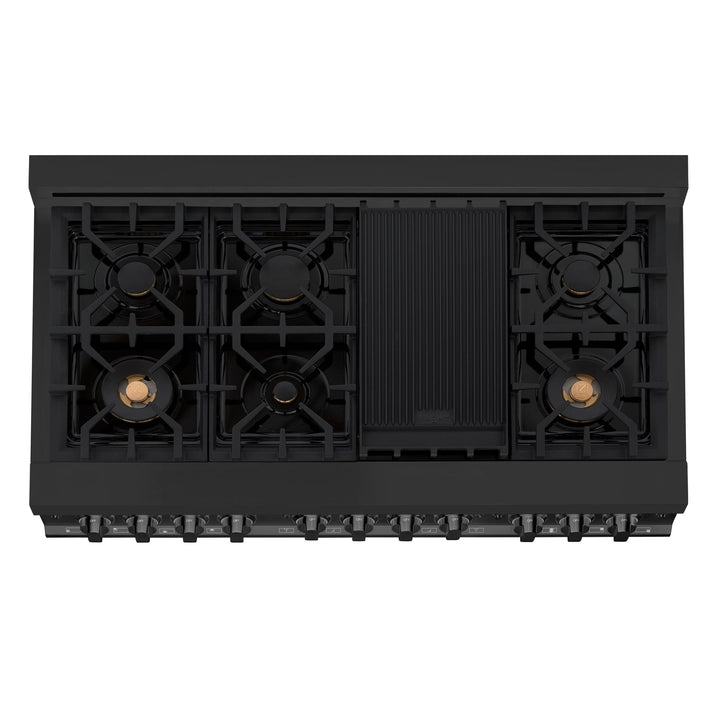 ZLINE KITCHEN AND BATH RGB36 ZLINE 36" Professional 4.6 cu. ft. Gas on Gas Range in Black Stainless Steel Color: Black Stainless Steel