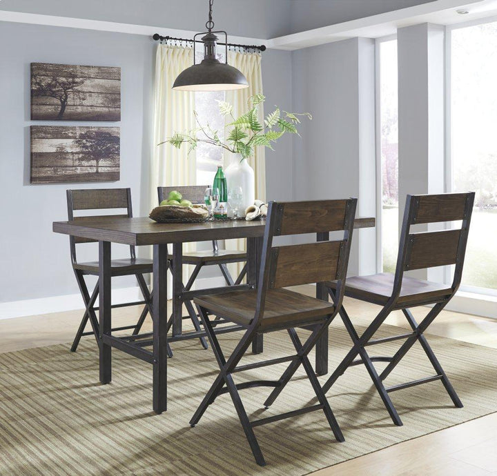 ASHLEY FURNITURE D469D1 Kavara Counter Height Dining Table With 4 Barstools