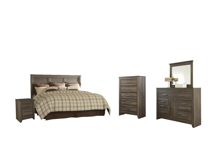 ASHLEY FURNITURE PKG004033 King/california King Panel Headboard With Mirrored Dresser, Chest and Nightstand