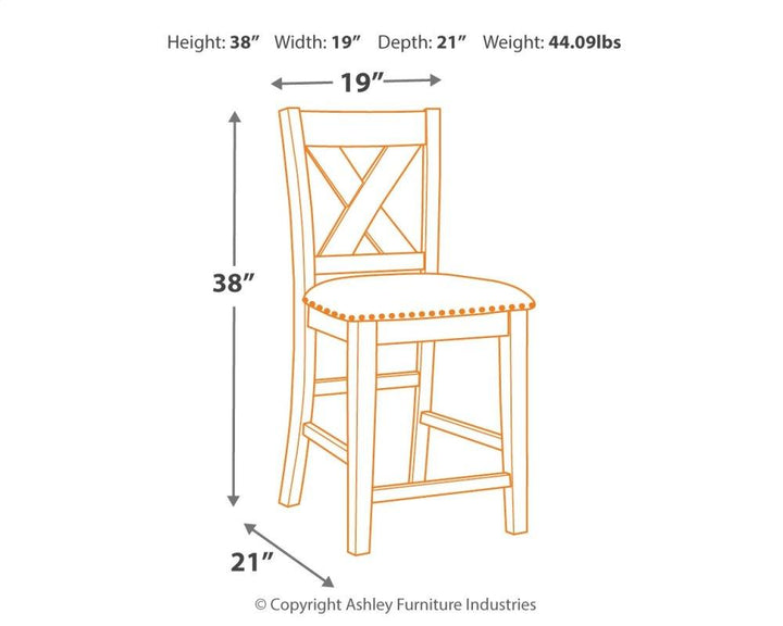 ASHLEY FURNITURE D388D2 Caitbrook Counter Height Dining Table and 4 Barstools