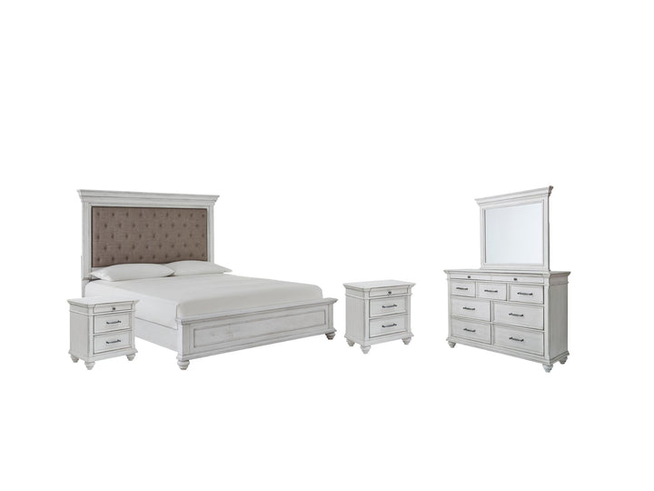 ASHLEY FURNITURE PKG007937 Queen Panel Bed With Mirrored Dresser and 2 Nightstands